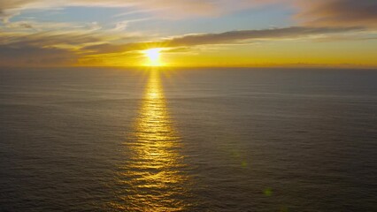 Wall Mural - beautiful evening sunset in the atlantic ocean at portugal coast.