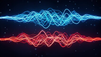 Poster - Abstract wave gradient curves, 3d rendering.