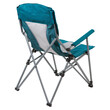 Folding chair with armrests, for camping or fishing, view from the back, isolate