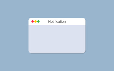 Notification pop up window empty. Pop-up window. Notification alert.