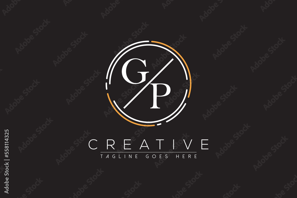 letter gp elegant and luxury Initial with circle frame minimal monogram ...