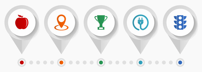 Poster - Internet vector icons, flat design web pointers collection, business concept infographic template