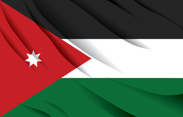 Wall Mural - jordania national flag waving realistic vector illustration