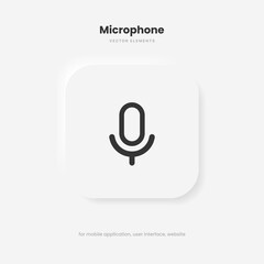 Poster - Microphone icon. Podcast, broadcast, webcast icon. Voicemail sign. Voice chat symbol. Recording symbol. Mute icon. 3D Phone microphone icon for UI UX, mobile app, presentations