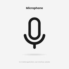 Poster - Microphone icon. Podcast, broadcast, webcast icon. Voicemail sign. Voice chat symbol. Recording symbol. Mute icon. 3D Phone microphone icon for UI UX, mobile app, presentations