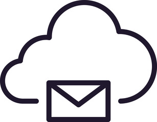 Fototapete - Single line icon of cloud. High quality vector illustration for design, web sites, internet shops, online books etc. Editable stroke in trendy flat style isolated on white background