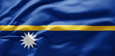 Wall Mural -  Waving national flag of Nauru