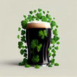 Colourful St Patrick's Day Beer Goggles, Traditional Irish drink , green shamrock irish hat Generative AI Illustration