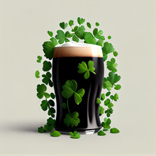 Colourful St Patrick's Day Beer Goggles, Traditional Irish Drink , Green Shamrock Irish Hat Generative AI Illustration
