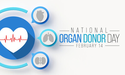 National Donor day is observed every year on February 14, dedicated to spreading awareness and education about organ, eye and tissue donation. 3D Rendering