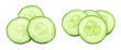 Sliced cucumber isolated, transparent png, collection, PNG format, cut out