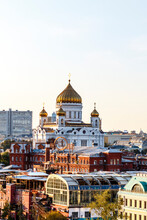 View At The Cathedral Of Christ The Saviour In Moscow, Russia, Europe