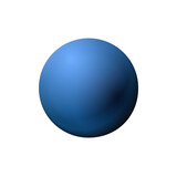Blue sphere, ball fashionable classic blue color. Matt mock up of clean realistic orb, icon. Geometric simple shape design, figure circle form. Isolated, png