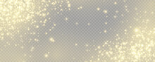 The Light Star Dust Sparks Glowing On A Transparent Background. PNG Stock Royalty Free Vector Illustration