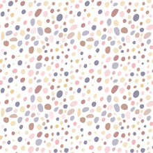 Seamless Pattern With Circles. Children's Pattern. Mosaic, Pastel Spots Background.