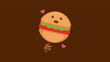 Illustration vector graphic cartoon character of burger in kawaii doodle style. Suitable for children apparel, children book, culinary mascot logo, etc.