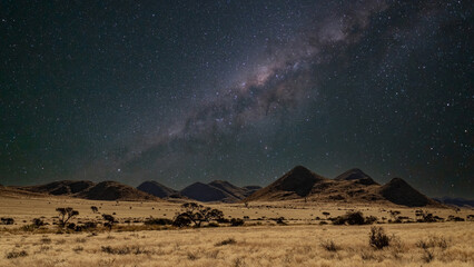 Namibian desert with the milky way in the background