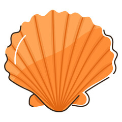 Poster - A doodle flat icon of seashell