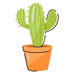 Canvas Print - A scalable doodle flat icon of cactus