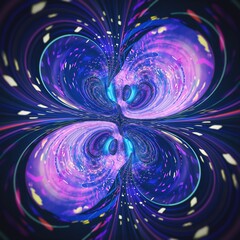Wall Mural - big data, information glowing colorful tunnel with particle. abstract background