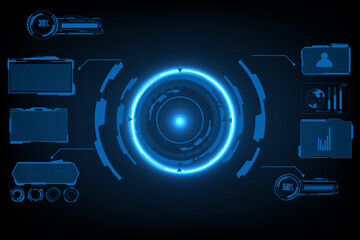 Wall Mural - ชื่อ digital interface hud elements set pack. user interface, frame screens. callouts titles, fui ci