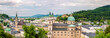 Panoramic view of the city of Salzburg from Hohensalzburg castle, Austria, Europe.