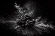 © Loks - black and white smoke explosion on a black background, generative ai