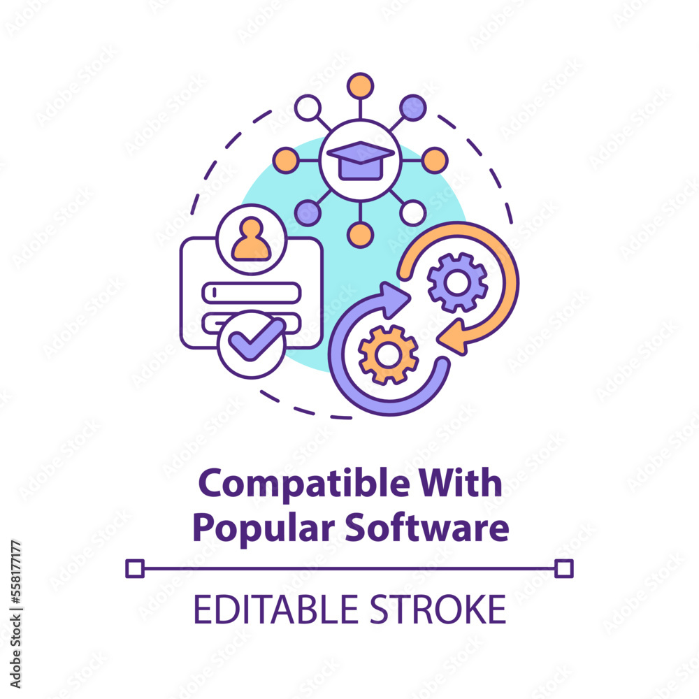 Compatible with popular software concept icon. Learning management ...