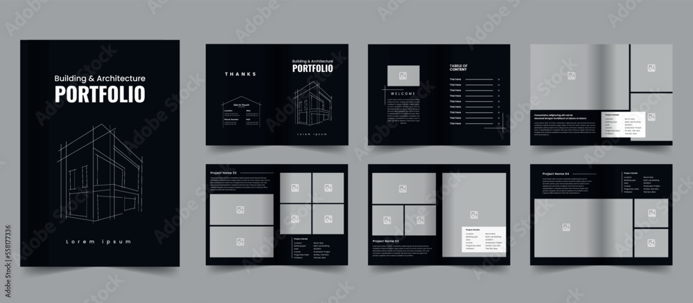 Architecture Portfolio Template design and Building Technology Stock ...