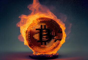 fire and Bitcoin,burning Bitcoin