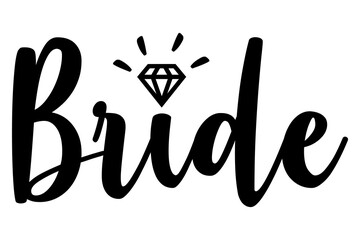 Sticker - Logo aislado con palabra Bride en texto manuscrito con diamante