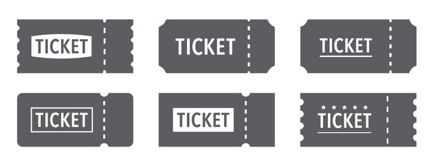 Poster - ticket icon set. ticket symbols. vector illustration