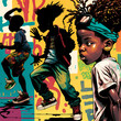 © Gunner Doyle - 'Black children breakdancing in a vibrant hip hop performance.'