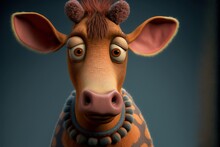 Okapi. Cute Adorable Animal Inspired By Some Cartoon Movies