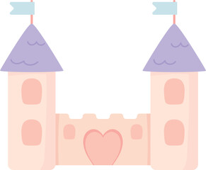 Sticker - fairy castle with flags