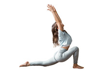 Woman Workout Yoga Pose Asana Fitness And Aerobics, Isolated Transparent Background.