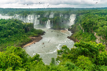 Part Of The Iguazu Falls Seen From The Brasilian National Park