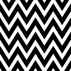 Poster - Grunge zigzag seamless pattern. Black and White chevron fabric texture. Abstract zig zag background. Repeating vector