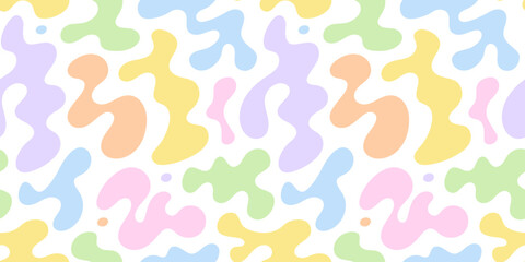 abstract wavy shape seamless pattern illustration. modern minimalist art print background of psyched
