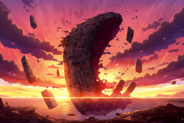 Wall Mural - meteors falling from the sky