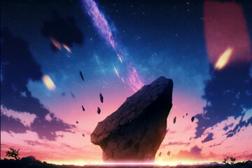 Wall Mural - meteors falling from the sky
