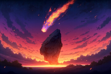 Wall Mural - meteors falling from the sky