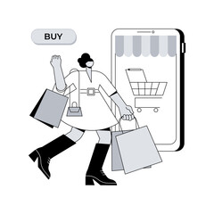 Poster - Consumer society abstract concept vector illustration. Consumption of goods and services, compulsive purchase, shopaholic, retail market, customer habits, online retail app abstract metaphor.