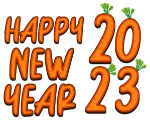 Sticker - Happy New Year 2023 text for banner design