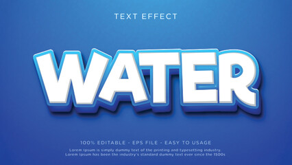 Wall Mural - Blue water editable text effect