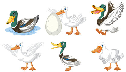 Sticker - Set of duckling doing different activities