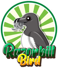 Poster - Razorbill bird logo with carton character