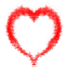 Red Heart Of Fog Or Smoke Isolated On Transparent Background. Vector Illustration For Your Design.