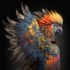 Wall Mural - blue and red macaw render