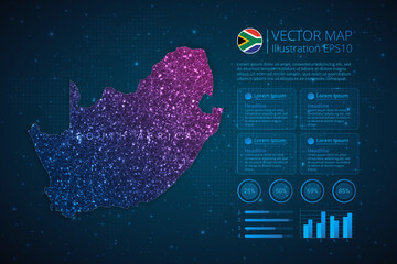 south africa map infographics template for diagram, graph, presentation and chart with abstract geom